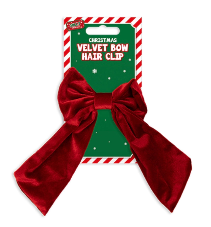 Velvet Bow Hair Clip