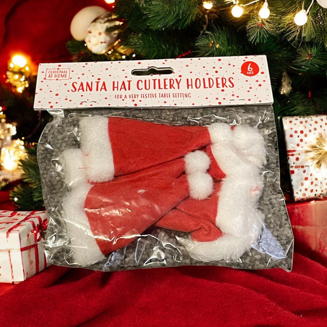 Santa Hat Cutlery Holders