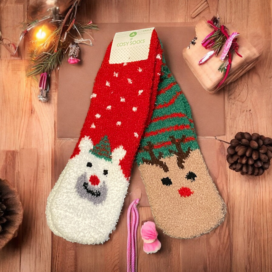 Ladies Christmas cosy 2 pack of socks