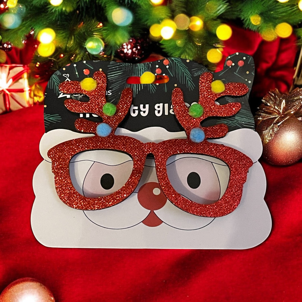 Glitzy Novelty Christmas glasses