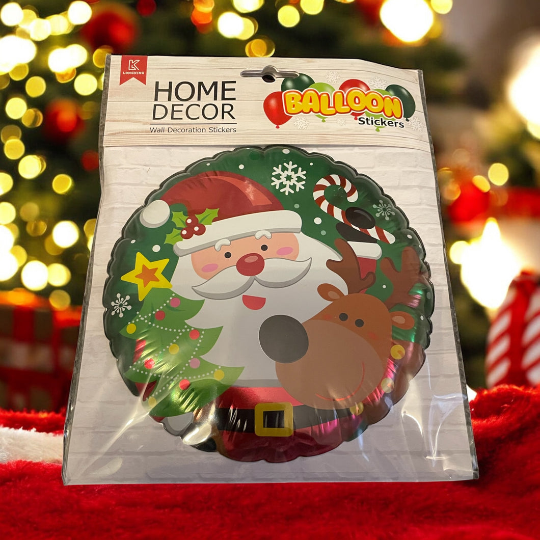 Balloon Stickers - Green Santa
